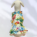 White Pineapple Plumeria Hawaiian Dog Dress
