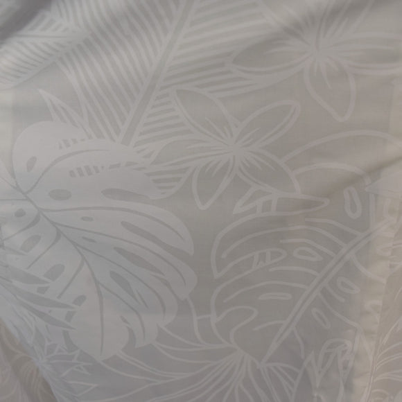 White Plumeria Monstera Hawaiian Long Flare Dress