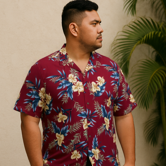 Yellow Orchid Hawaiian Shirt Red
