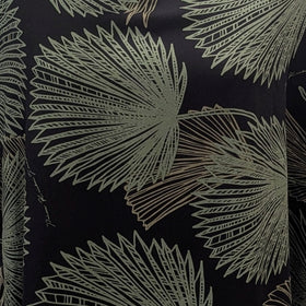 Buy black-green Rayon Shirt Dress with Pockets in Loulu Palm Leaf – PK Original Print (Mid-Calf Length)