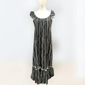 black white lei hawaiian muumuu dress