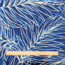 Blue Palm Leaf Modern Hawaiian Fabric – Polycotton-2
