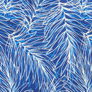 Blue Palm Leaf Modern Hawaiian Fabric – Polycotton-1