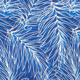 Blue Palm Leaf Modern Hawaiian Fabric – Polycotton