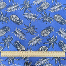 Blue Pineapple & Palm Leaf Hawaiian Fabric – 100% Cotton-2
