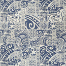 Blue Polynesian Patchwork Hawaiian Fabric – 100% Cotton-1