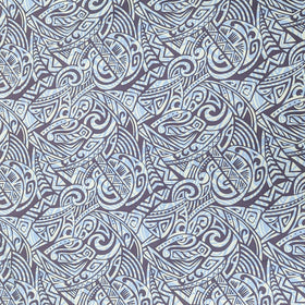 Blue Tribal Fish Hawaiian Fabric – 100% Cotton Polynesian Print