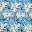 Blue & White Hibiscus Hawaiian Fabric – Polycotton Blend-1