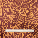 Brown Tribal Polynesian Hawaiian Fabric – Polycotton-2