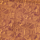 Brown Tribal Polynesian Hawaiian Fabric – Polycotton-1