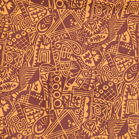 Brown Tribal Polynesian Hawaiian Fabric – Polycotton