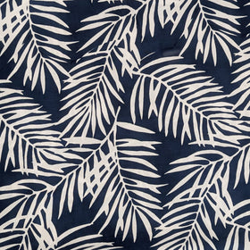 Deep Blue Palm Leaf Hawaiian Fabric – Polycotton