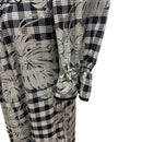 Hawaiian Black Palaka Muumuu Traditional Leaf Design?€8891-6