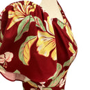 Red Hibiscus Flare Sleeve Rayon Dress