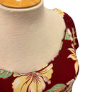 Red Hibiscus Flare Sleeve Rayon Dress