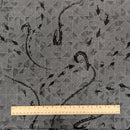 Gray Fish Hook (Makau) & Geometric Hawaiian Fabric – 100% Cotton-2