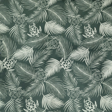 Green Honu & Palm Leaf Hawaiian Fabric – Polycotton