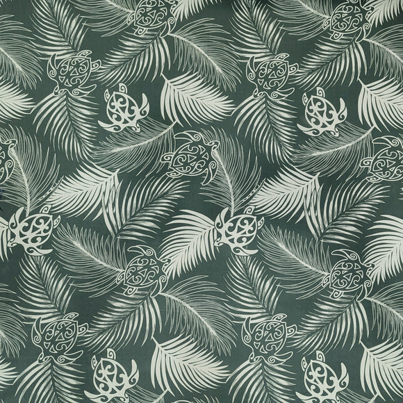 Green Honu & Palm Leaf Hawaiian Fabric – Polycotton