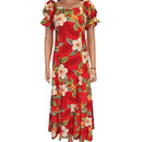 Red Orchid Matching Outfits – Hawaiian Aloha Shirt & Elegant Long Dress-4