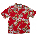 Red Orchid Matching Outfits – Hawaiian Aloha Shirt & Elegant Long Dress-5