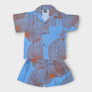 Kids Boy's Rayon Hawaiian Shirt & Shorts Set with Loulu Palm Leaf Print-9