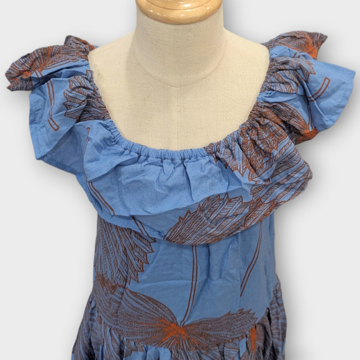 Kids Loulu Palm Leaf Ruffle Dress – Hawaiian Style Tiered Dress ...