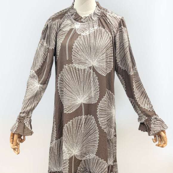 long sleeve hawaiian maxi dress