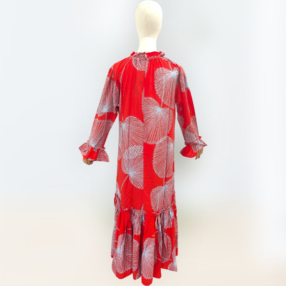 long sleeve hawaiian maxi dress