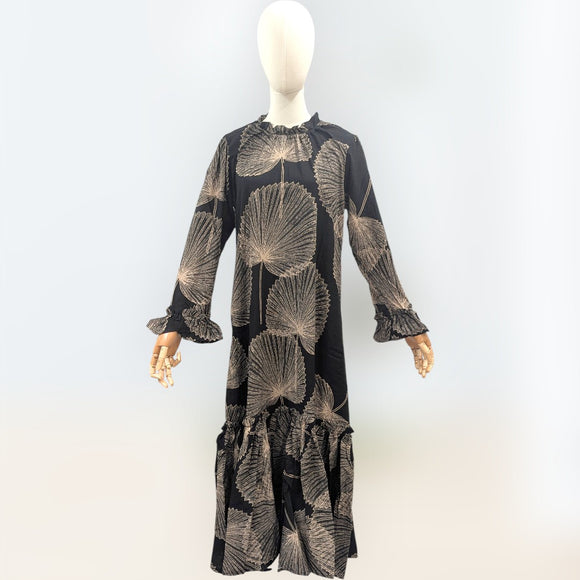 long sleeve hawaiian maxi dress