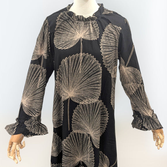 long sleeve hawaiian maxi dress