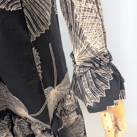 long sleeve hawaiian maxi dress