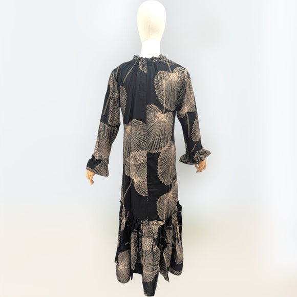 long sleeve hawaiian maxi dress