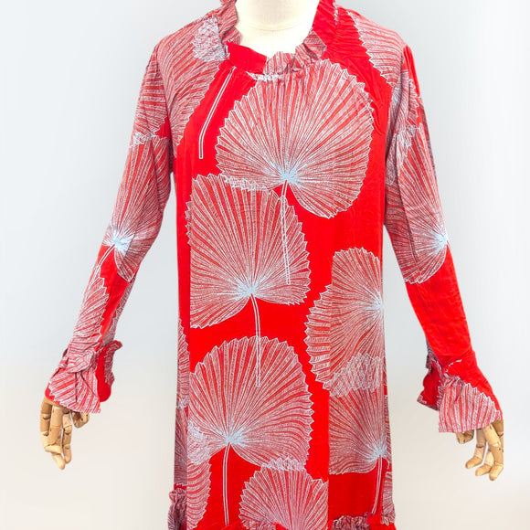 long sleeve hawaiian maxi dress