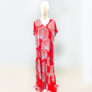 Women’s Relaxed V-Neck Rayon Dress with Ruffle Sleeves in the Loulu Print-5