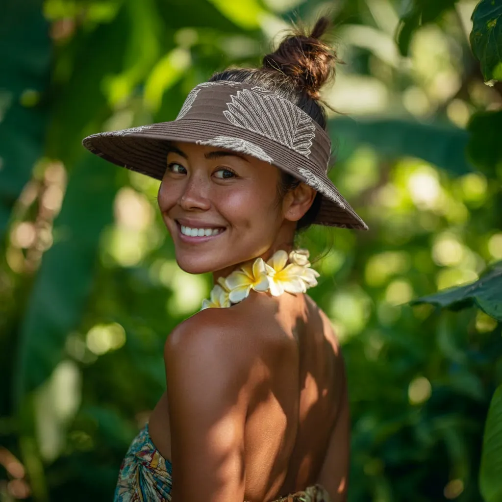 2-Way Reversible Open Top Hawaiian Hat – Loulu Palm Leaf | Muumuu