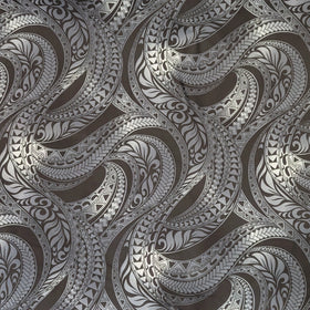 Monochrome Polynesian Wave Hawaiian Fabric – 100% Cotton