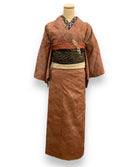 Silk Kimono Authentic Japanese l Brown Orange