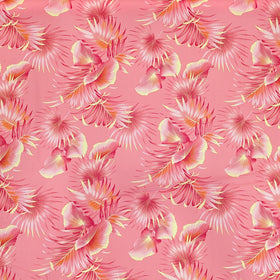 Pink Fan Palm Hawaiian Fabric – 100% Cotton