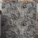 Tapa Hawaiian Print Fabric 100%Cotton/ Black and White -1223FB-BL4