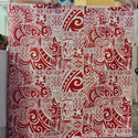 Tapa Hawaiian Print Fabric 100%Cotton/ Red and White -1223FB-RED4
