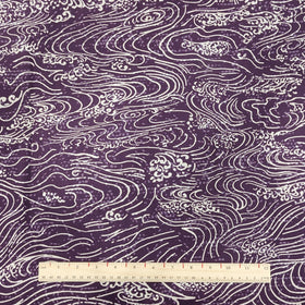 Purple Ocean Wave Hawaiian Fabric – Polycotton - 0