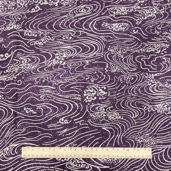 Purple Ocean Wave Hawaiian Fabric – Polycotton