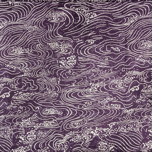 Purple Ocean Wave Hawaiian Fabric – Polycotton