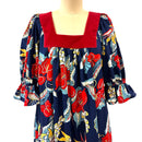 Red Velvet Trim Anthurium Muumuu