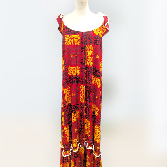 red floral hawaiian muumuu dress