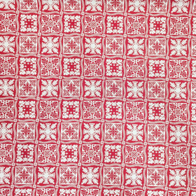 Red Hawaiian Quilt Pattern Fabric – 100% Cotton
