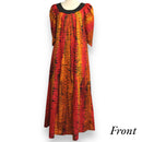 Hawaiian Leaf Orange Muumuu Dress