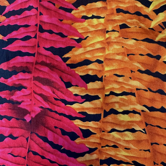 Hawaiian Leaf Orange Muumuu Dress