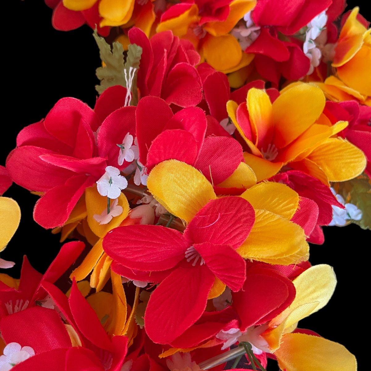 Yellow and Red Plumeria Flower Lei