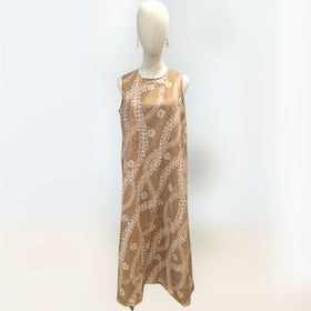 sand_beige_hawaiian_lei_print_resort_dress